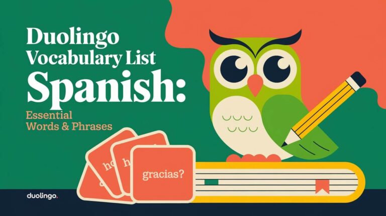 Duolingo Vocabulary List Spanish